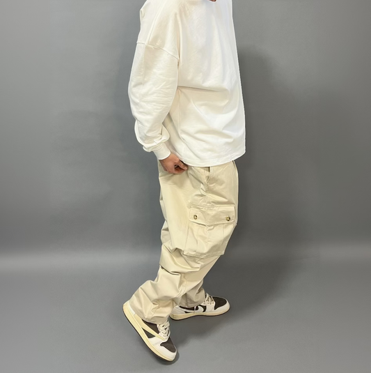 T-Shirt Over Manica Lunga Bianca con Polsino