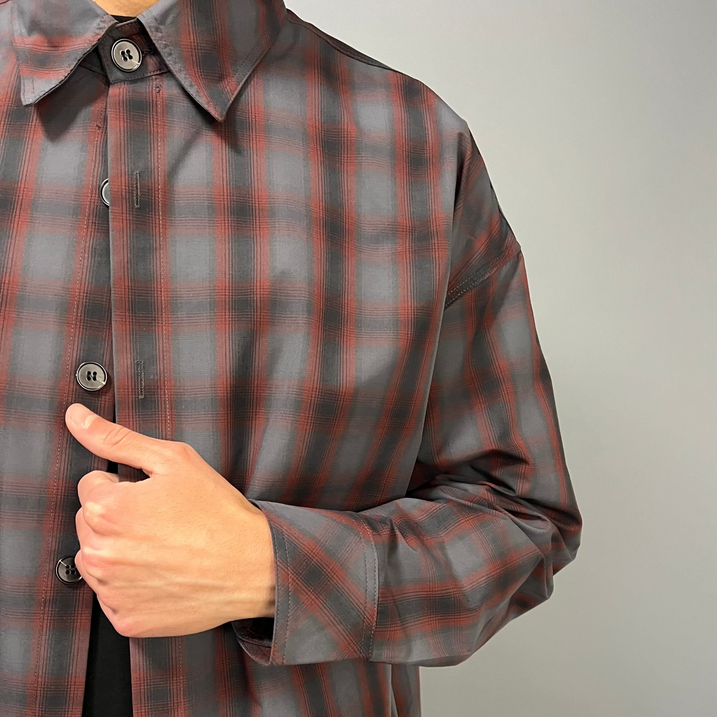 Camicia Nera Over Premium a Quadri Dark