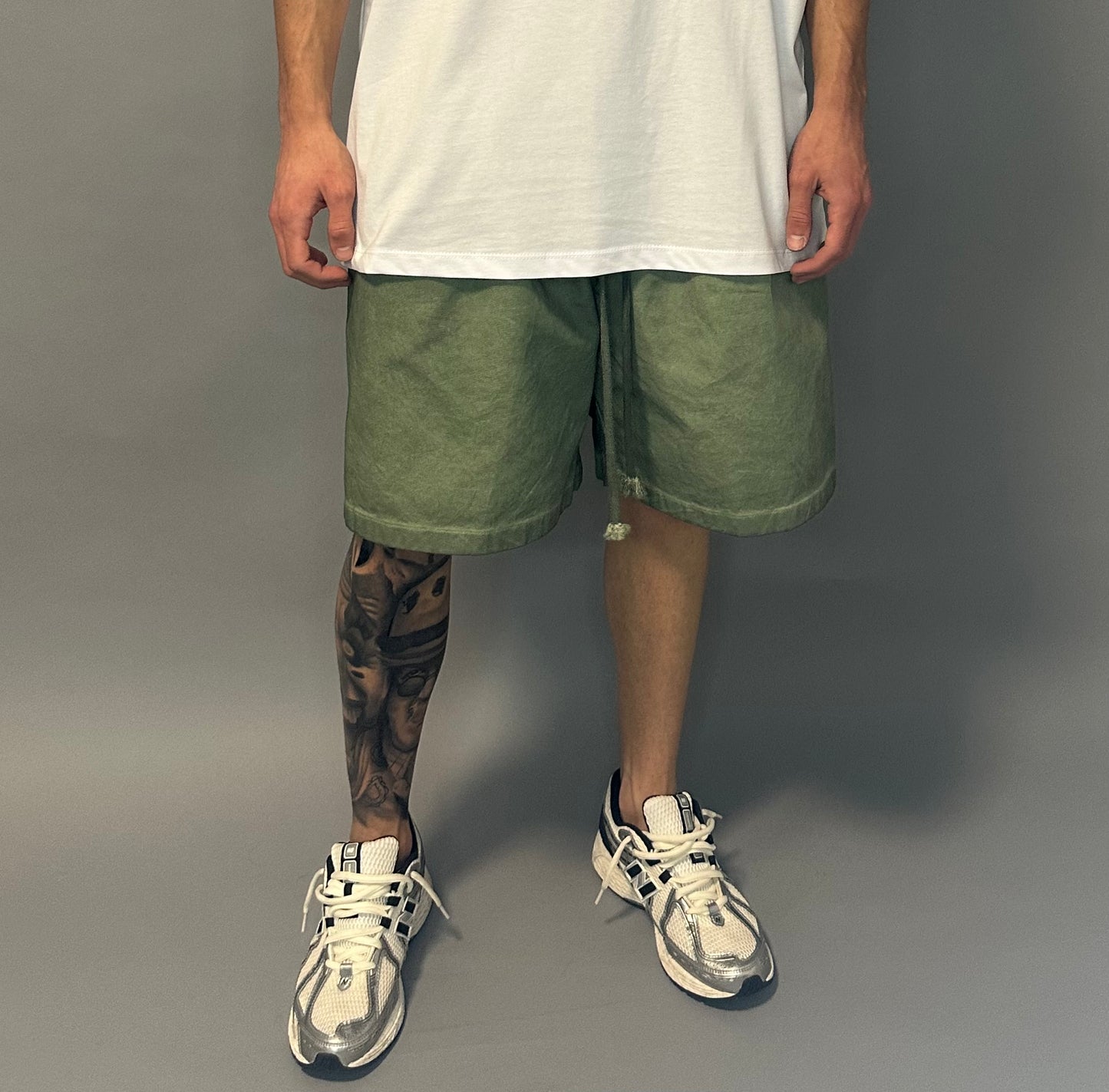 Bermuda Uomo Verde Slavato – Fit Over – Taglie S-XL