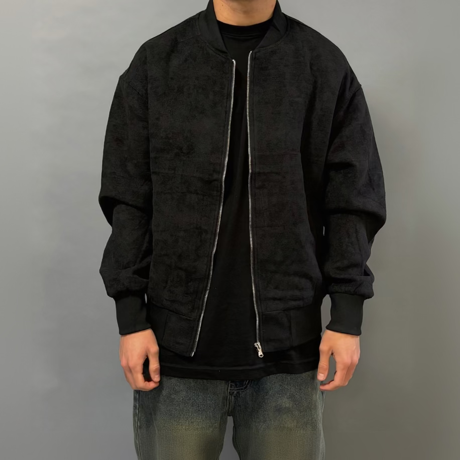 Black Oversized Bomber Jacket