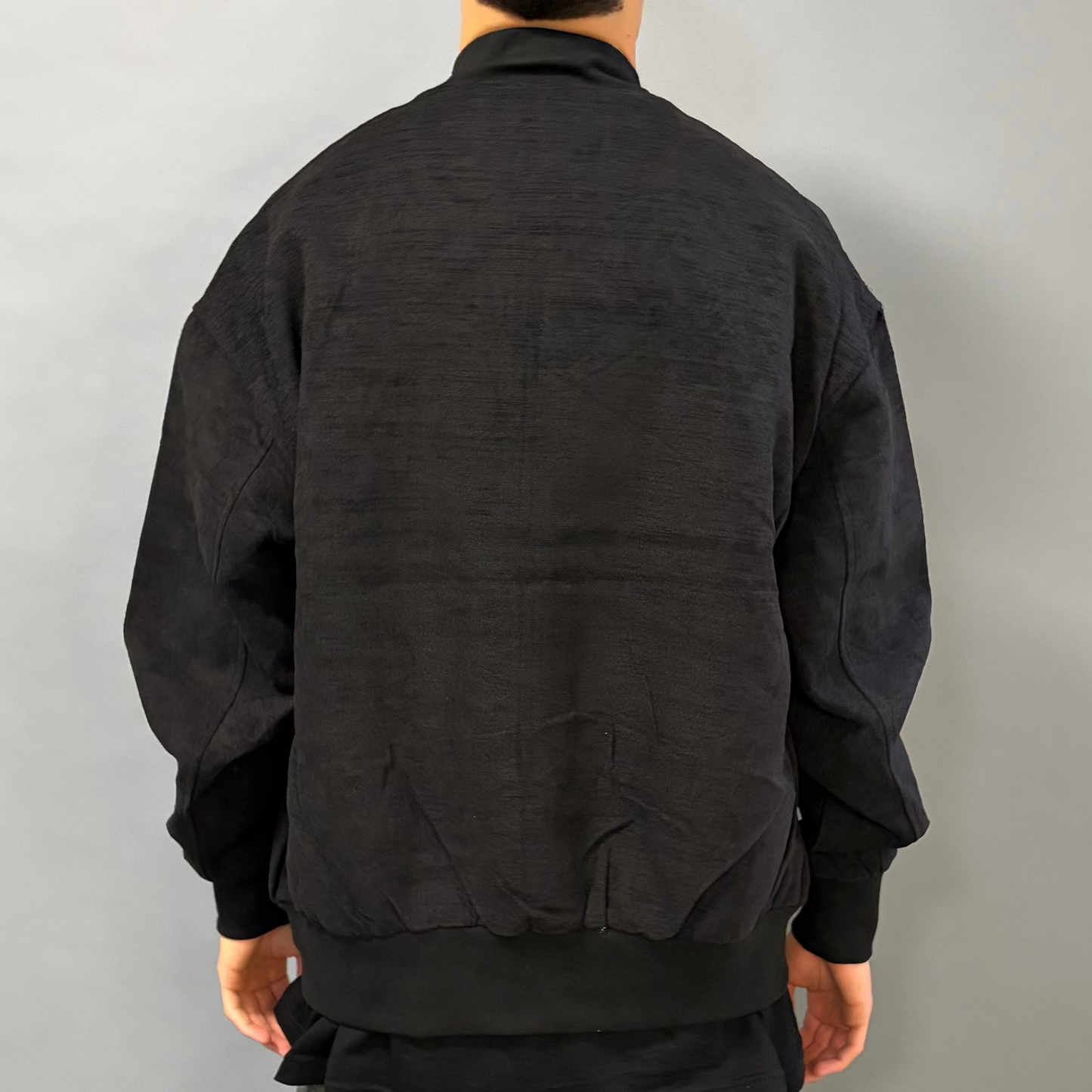 Black Oversized Bomber Jacket
