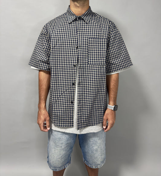 Camicia Over a Scacchi – Blu/Grigio streetwear - FCS Store