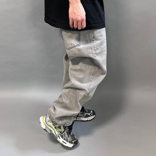 Jeans Balloon Fit Grigio – Washed Denim streetwear - FCS Store