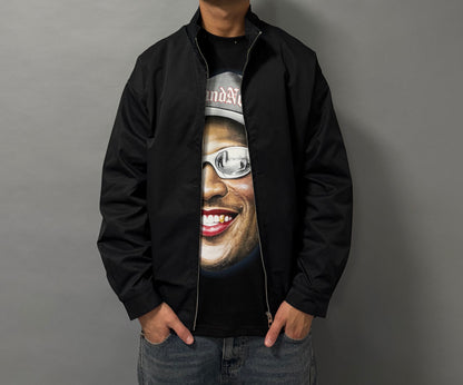 Giacca Oversize Nera con Zip