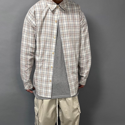 Camicia Over Bianca a Quadri