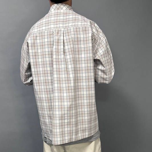 Camicia Over Bianca a Quadri