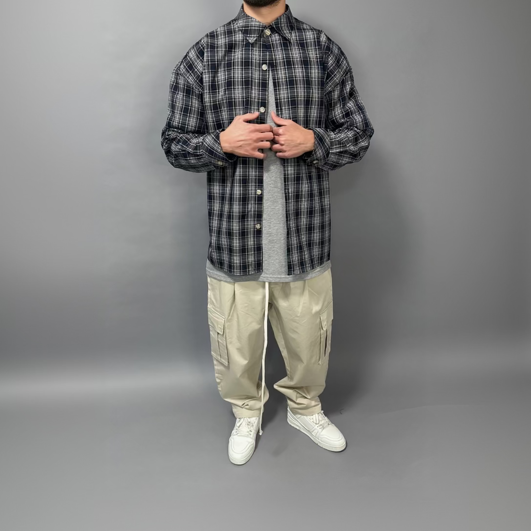 Camicia Over Blu e Bianca