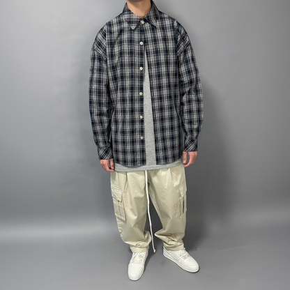 Camicia Over Blu e Bianca