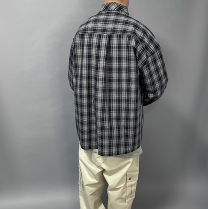 Camicia Over Blu e Bianca