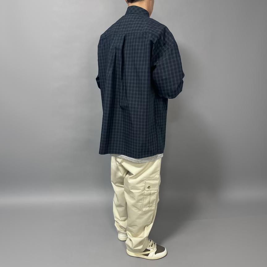 Camicia Over Blu con Dettagli Verdi