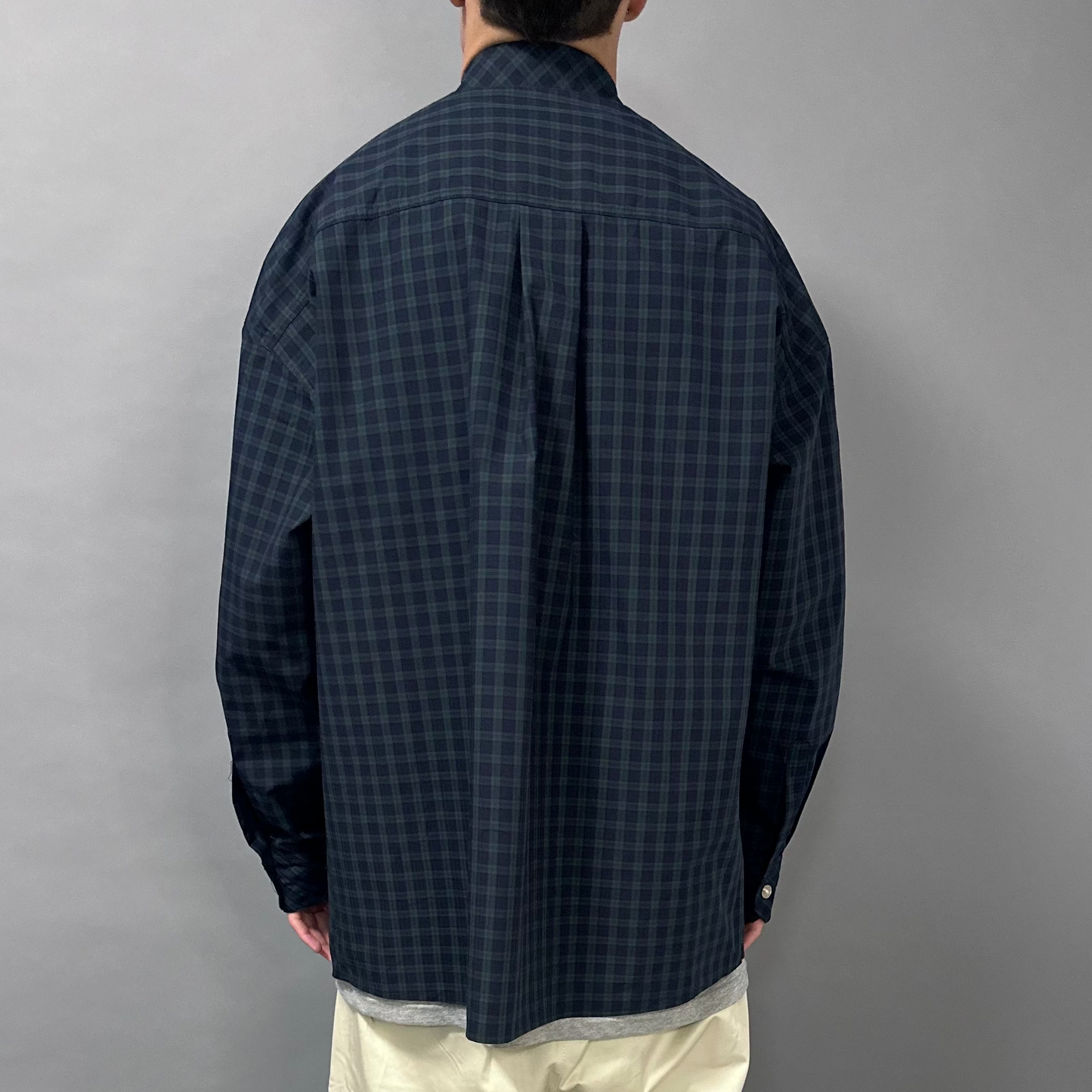 Camicia Over Blu con Dettagli Verdi