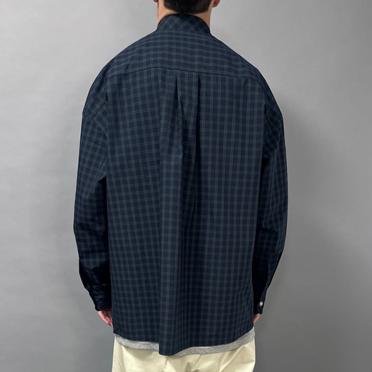 Camicia Over Blu con Dettagli Verdi