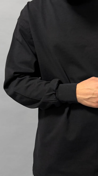 T-Shirt Regular Fit a Manica Lunga – Nero e Bianco