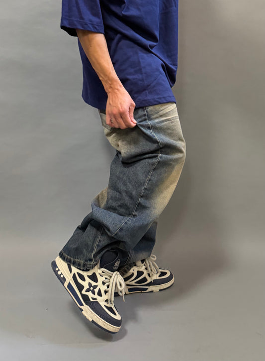 Jeans Baggy Grigio Slavato