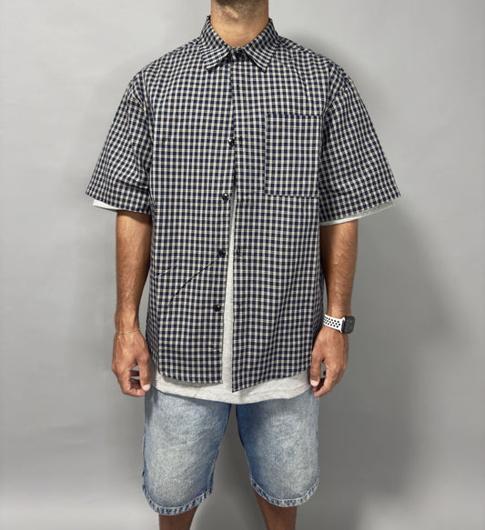 Camicia Over a Scacchi – Blu/Grigio – S-XL