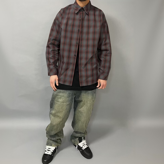 Camicia Nera Over Premium a Quadri Dark