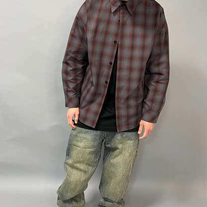 Camicia Nera Over Premium a Quadri Dark