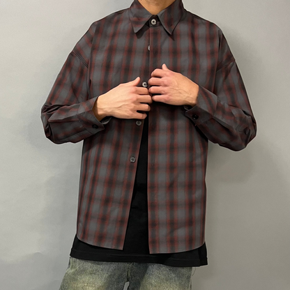 Camicia Nera Over Premium a Quadri Dark