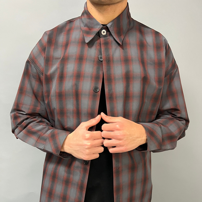 Camicia Nera Over Premium a Quadri Dark