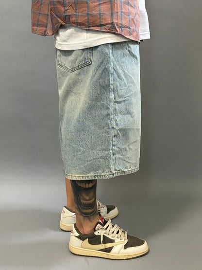 Bermuda Jeans Balloon Fit Denim Chiaro
