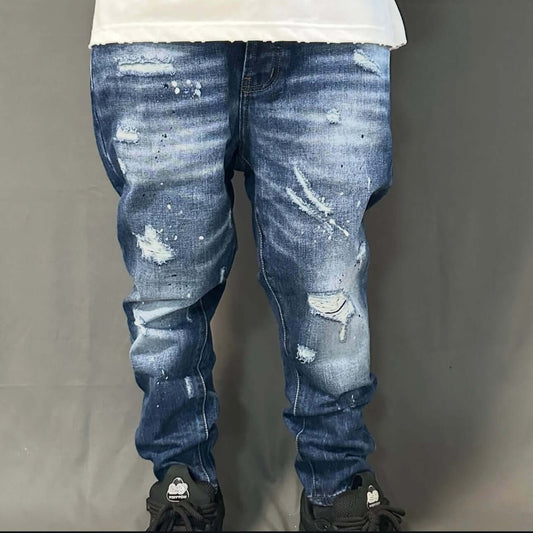 Jeans Joy – Denim Blu Regular Fit con Dettagli Used