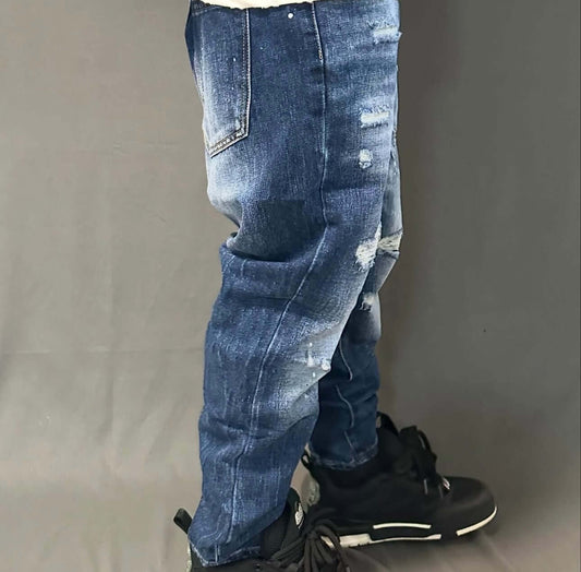 Jeans Joy – Denim Blu Regular Fit con Dettagli Used
