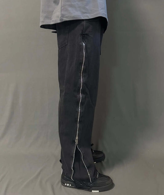 Jeans Zippato Uomo – Vestibilità Regular – Nero – Taglie S-2XL