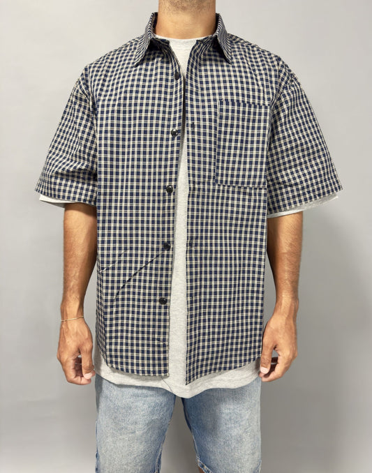 Camicia Over a Scacchi – Blu/Grigio streetwear - FCS Store