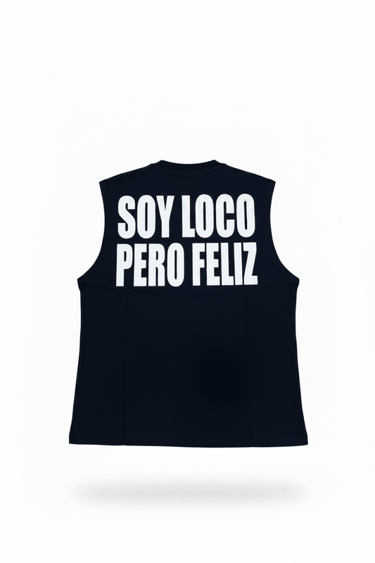 Canotta Ibiza Nera “SOY LOCO PERO FELIZ” streetwear - FCS Store