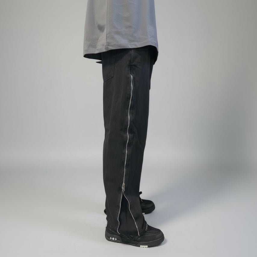 Jeans Nero Zippato – Regular Fit streetwear - FCS Store